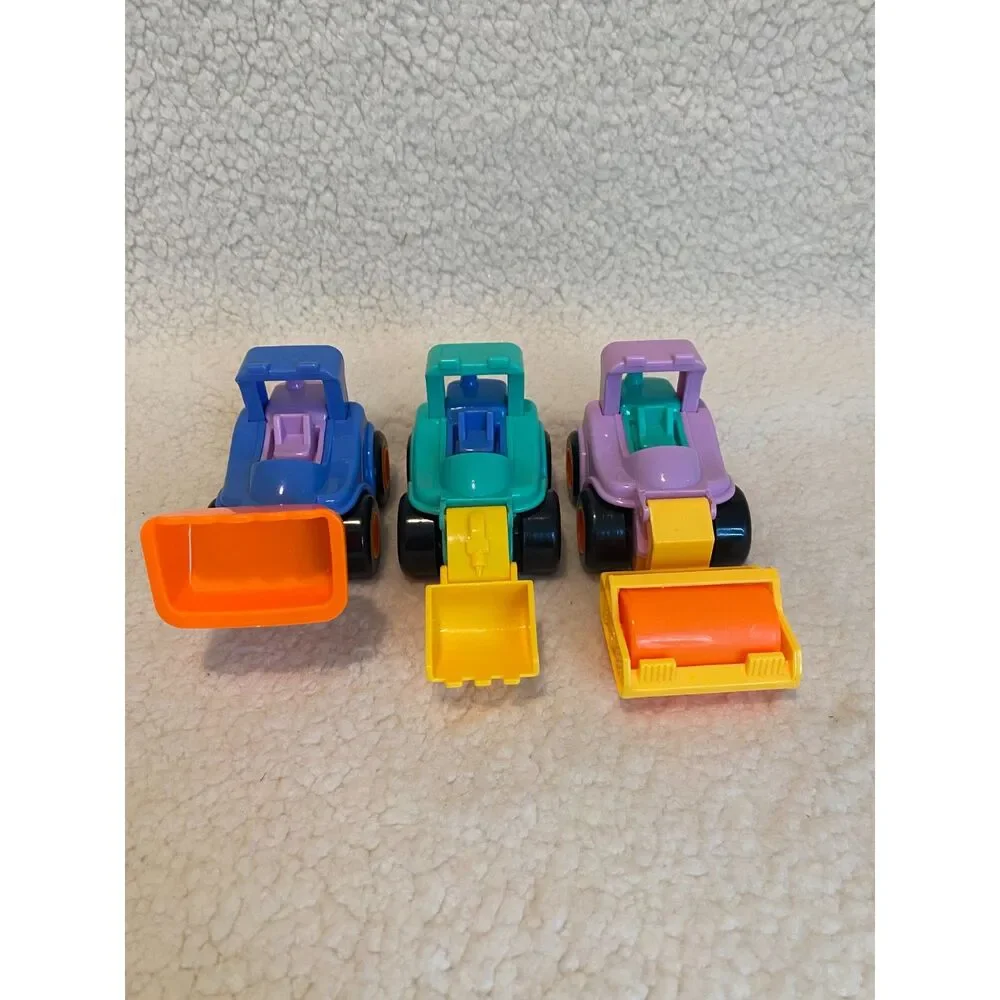 Toddler Toy Lot of‎ 3 Construction Equipment Trucks Unbranded Plastic Friction